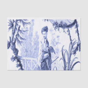 Blue and White Chinese Chinoiserie Tissue Paper