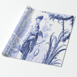 Blue and White Chinese Chinoiserie  Wrapping Paper