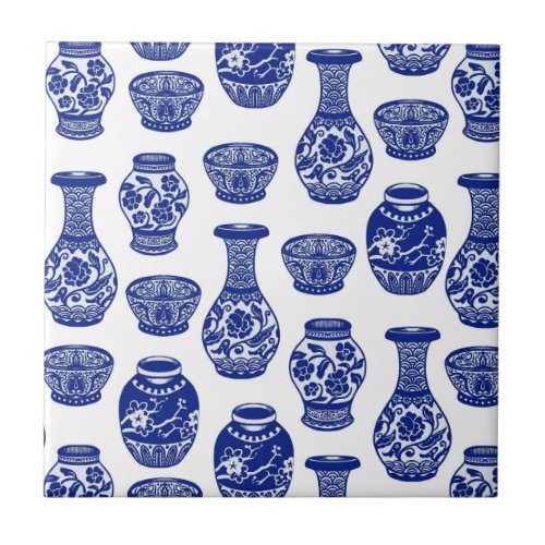 Blue and White Chinese Porcelain Pottery Vases Ceramic Tile