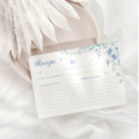 Blue and White Chinoiser Bridal Shower Recipe Card
