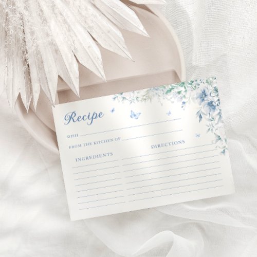 Blue and White Chinoiser Bridal Shower Recipe Card