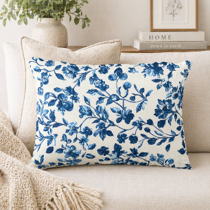 Blue and White Chinoiserie Accent Pillow