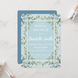 Blue and white Chinoiserie antique bridal shower Invitation