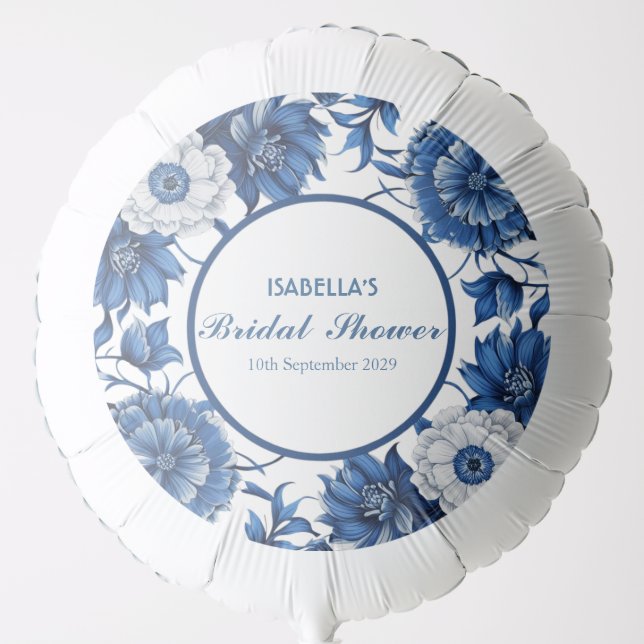 blue and white Chinoiserie antique Pattern bridal  Balloon (Front)