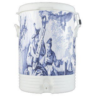 Blue and White Chinoiserie  Beverage Cooler