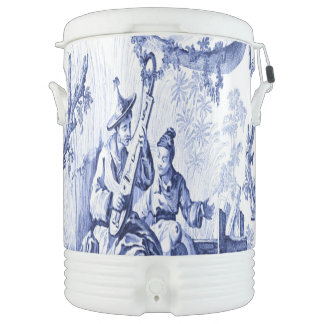 Blue and White Chinoiserie Beverage Cooler