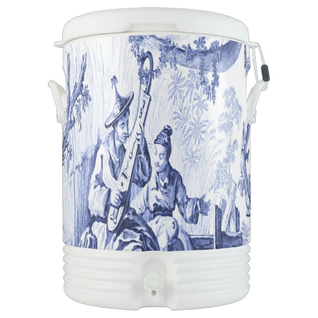 Blue and White Chinoiserie  Beverage Cooler (Front)