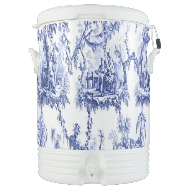 Blue and White Chinoiserie  Beverage Cooler (Front)