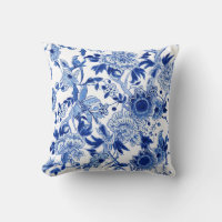 Blue and White Chinoiserie Bird Floral n Foliage 