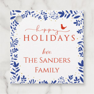 Blue and White Chinoiserie , Bird Gift Tag