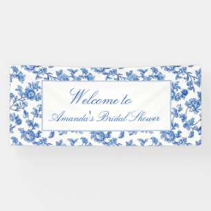 Blue and White Chinoiserie Bridal Shower Banner