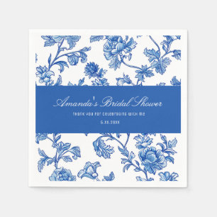 Blue and White Chinoiserie Bridal Shower  Napkins
