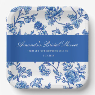 Blue and White Chinoiserie Bridal Shower Paper Plates