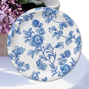 Blue and White Chinoiserie Bridal Shower  Paper Plates