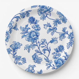 Blue and White Chinoiserie Bridal Shower  Paper Plates