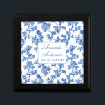Blue and White Chinoiserie Bridesmaid Gift Box<br><div class="desc">Beautiful asian-inspired blue and white rose flowers custom gift for bridesmaid and attendants.</div>