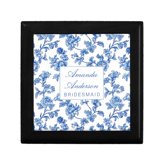 Blue and White Chinoiserie Bridesmaid Gift Box (Front)