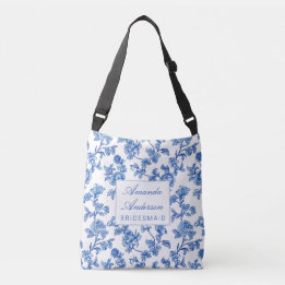 Blue and White Chinoiserie Bridesmaid Gift Crossbody Bag