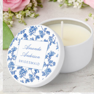 Blue and White Chinoiserie Bridesmaid Gift Mini Candle Favors