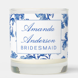 Blue and White Chinoiserie Bridesmaid Gift Scented Candle