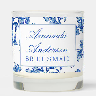 Blue and White Chinoiserie Bridesmaid Gift Scented Candle