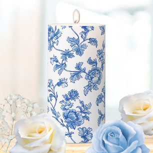 Blue and White Chinoiserie Candle