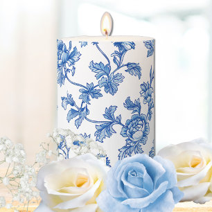 Blue and White Chinoiserie Candle
