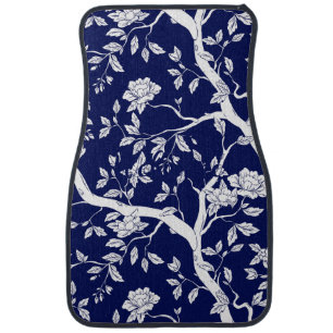 Blue and White Chinoiserie Car Floor Mat