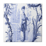Blue and White Chinoiserie  Ceramic Tile