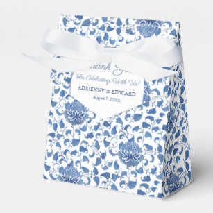 Blue And White Chinoiserie Chic Wedding Shower Favor Boxes