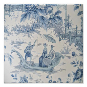 Blue and White Chinoiserie Chinese Oriental Photo Print