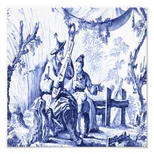 Blue and White Chinoiserie Chinese Oriental Photo Print