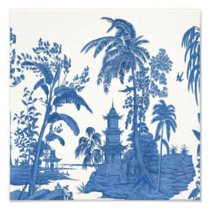Blue and White Chinoiserie Chinese Oriental Photo Print