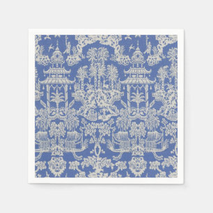Blue and White Chinoiserie Decoupage Napkins