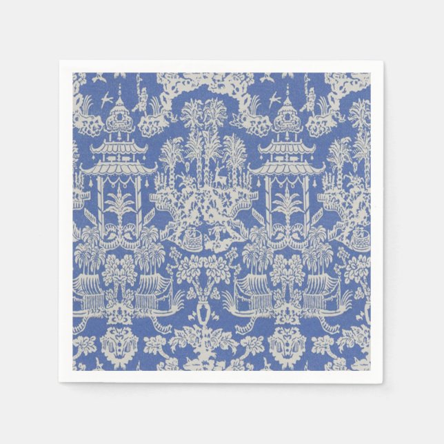 Blue and White Chinoiserie Decoupage Napkins (Front)