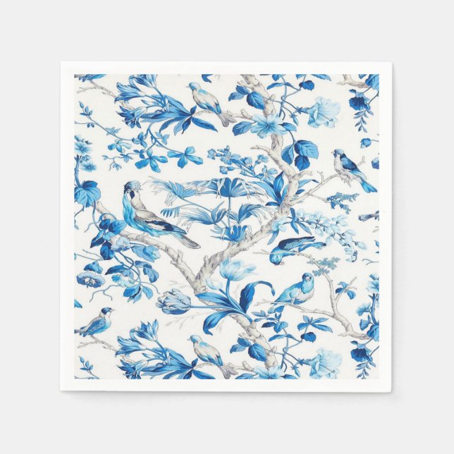 Blue and White Chinoiserie Decoupage Napkins (Front)