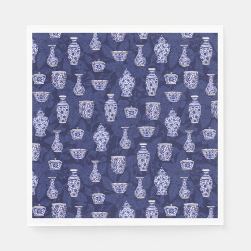 Blue and White Chinoiserie Delftware Pottery Napkins