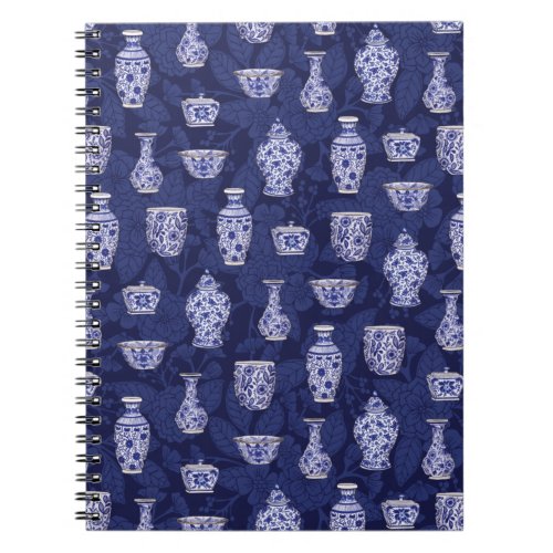 Blue and White Chinoiserie Delftware Pottery Notebook