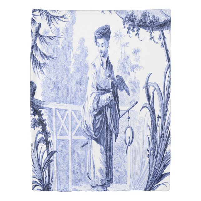  Blue and White Chinoiserie Duvet Cover (Front)