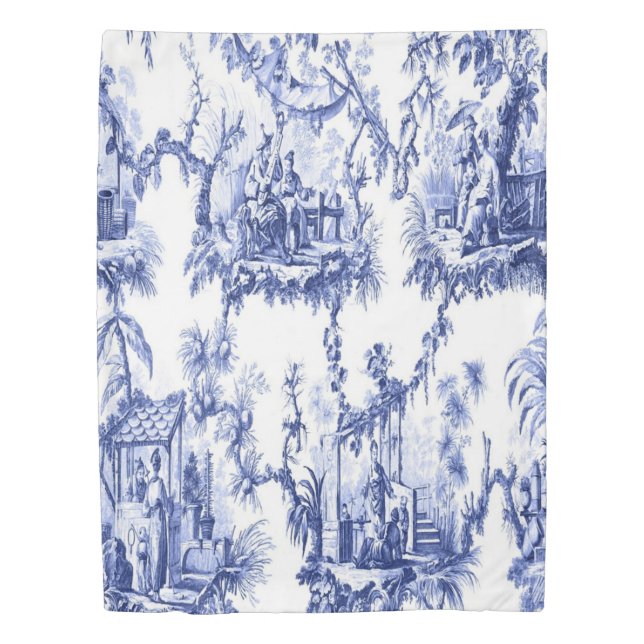  Blue and White Chinoiserie Duvet Cover (Front)