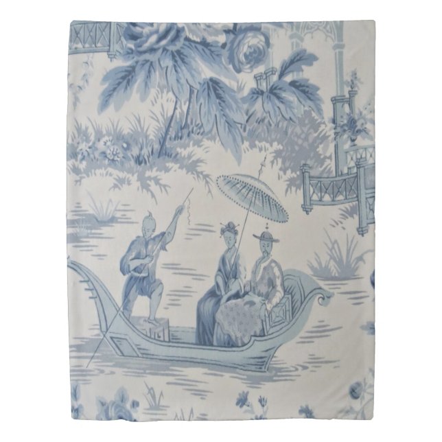  Blue and White Chinoiserie Duvet Cover (Front)