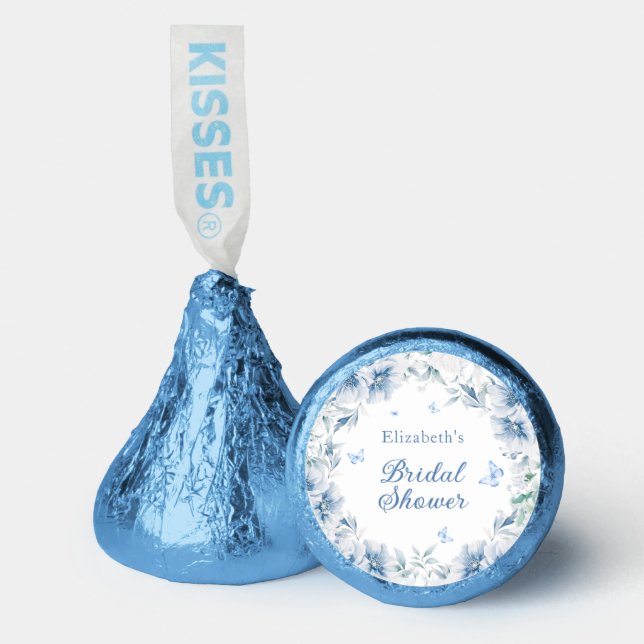 Blue and White Chinoiserie Elegant Bridal Shower Hershey®'s Kisses® (Front)