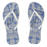 Blue and White Chinoiserie Flip Flops
