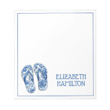 Blue and White Chinoiserie Flip Flops
