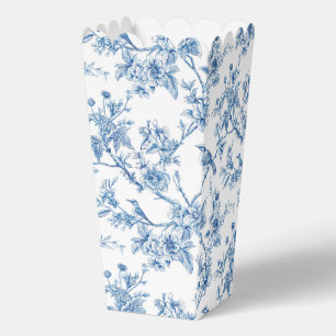 Blue and White Chinoiserie Floral Birds Favor Boxes