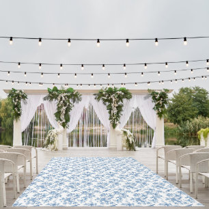 Blue and White Chinoiserie Floral Birds Outdoor Rug
