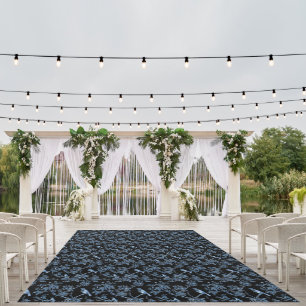 Blue and White Chinoiserie Floral Birds Outdoor Rug