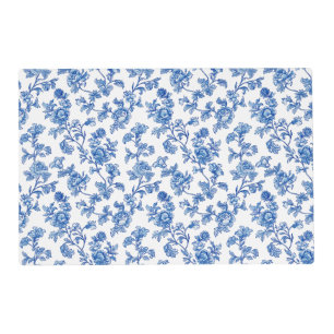 Blue and White Chinoiserie Floral Placemat