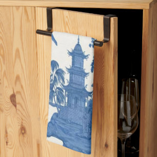 Blue and White Chinoiserie Kitchen Towel