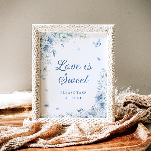 Blue and White Chinoiserie Love is Sweet Poster
